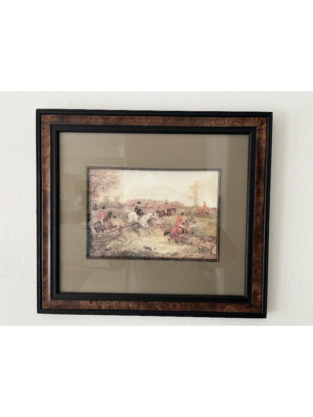 Vtg Henry Alken Breaking Cover Fox Hunt Print Framed English Equestrian Decor